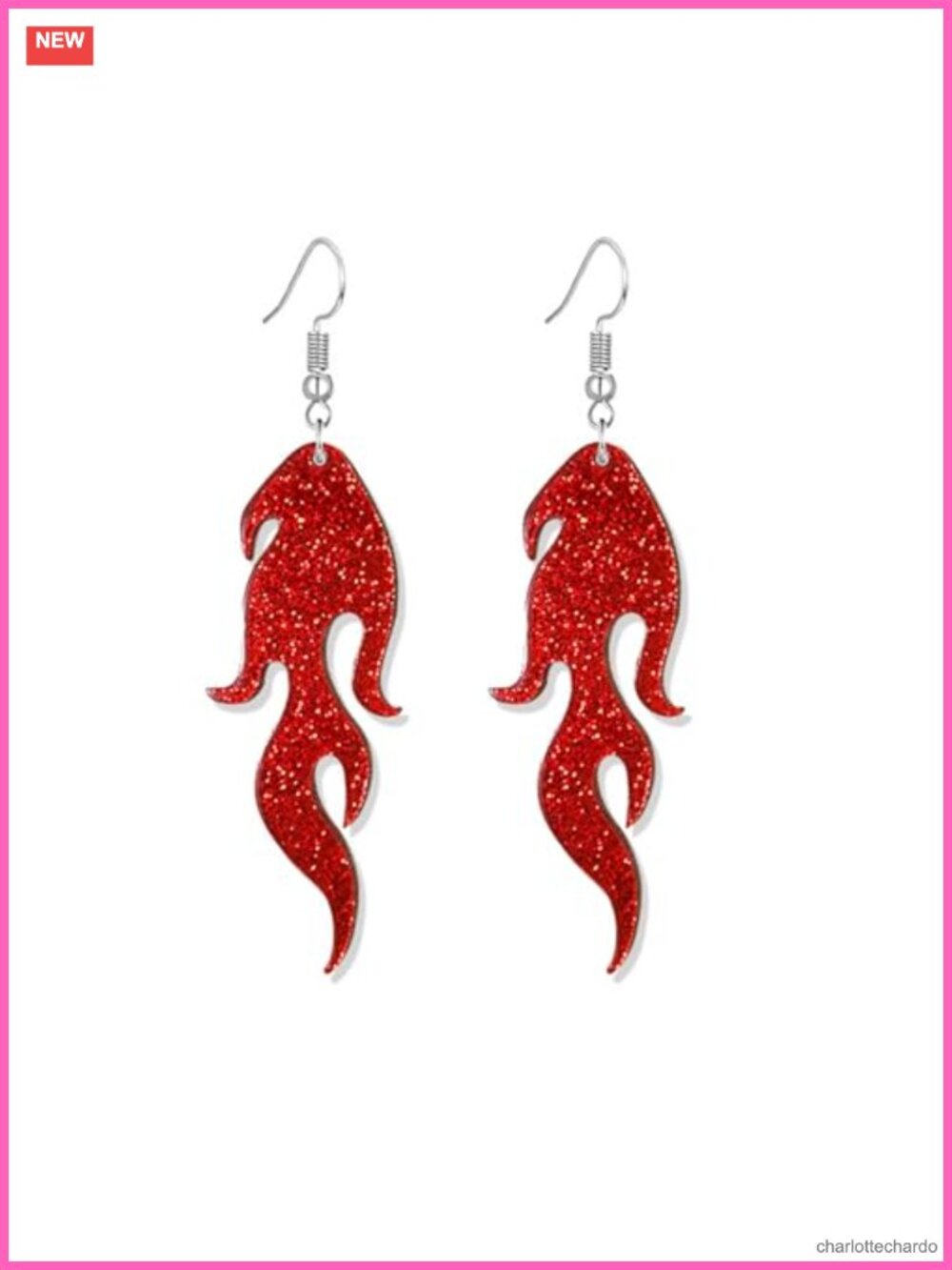 Transparent Flame Drop Earrings Neon Fire Cosplay Costume Halloween